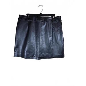 The Drop Women's Aiden Vegan Leather Mini Skirt, Black, XL